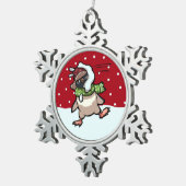 雪だるま式クリスマスアニメにヒットしたスカーフペンギン スノーフレークピューターオーナメント (右)