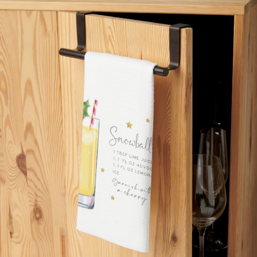 雪だるま式クリスマスカクテルレシピキッチンタオル キッチンタオル (三つ折り)