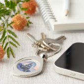 雪だるま式クリスマスツリー冬の降雪 キーホルダー (側面)