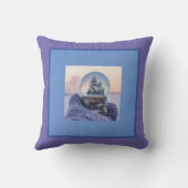 雪だるま式クリスマスツリー冬の降雪 クッション (裏面)