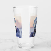 雪だるま式クリスマスツリー冬の降雪 タンブラーグラス (左)