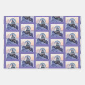 雪だるま式クリスマスツリー冬の降雪 ラッピングペーパーシート (正面2)