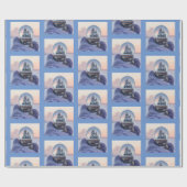 雪だるま式クリスマスツリー冬の降雪 ラッピングペーパー (フラット)