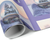 雪だるま式クリスマスツリー冬の降雪 ラッピングペーパー (ロールコーナー)