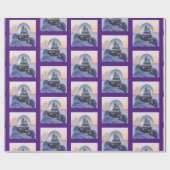 雪だるま式クリスマスツリー冬の降雪 ラッピングペーパー (フラット)