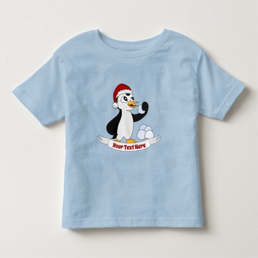 雪だるま式トッドの可愛い小さなクリスマスペンギン トドラーTシャツ (正面)