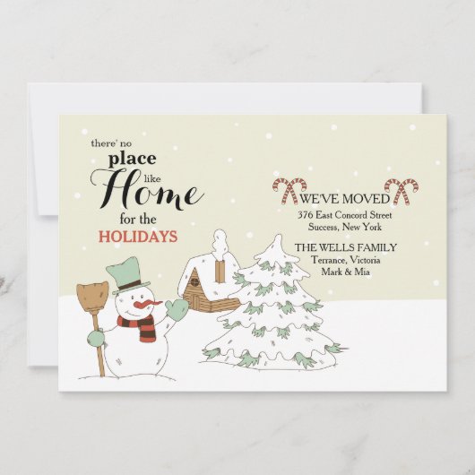 雪だるま引っ越しのお知らせ シーズンカード (正面)