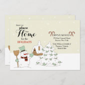 雪だるま引っ越しのお知らせ シーズンカード (正面/裏面)