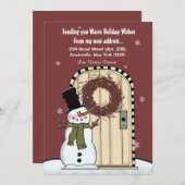 雪だるま引っ越し案内カード シーズンカード (正面/裏面)