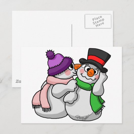 雪だるま愛 ポストカード (正面/裏面)