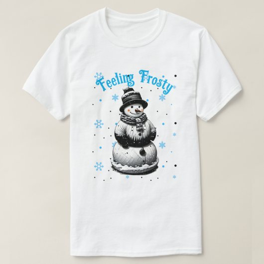 雪だるま感じの霜の降りたTシャツ Tシャツ (デザイン正面)