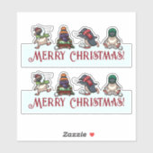 雪だるま戦いペンギン陽気なクリスマスの漫画 シール (シート)