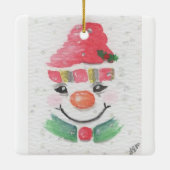 雪だるま抽象芸術 セラミックオーナメント (裏面)