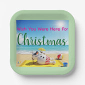 雪だるま日光浴 ペーパープレート (正面)