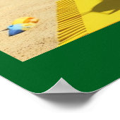 雪だるま日光浴 ポスター (角)