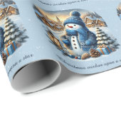 雪だるま星に星のクリスマスの願い ラッピングペーパー (ロールコーナー)