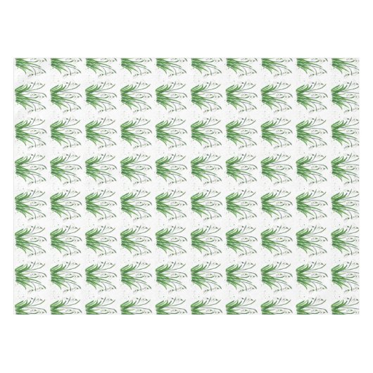 雪だるま春フローラ水の色ホワイトイースター テーブルクロス (正面(横))