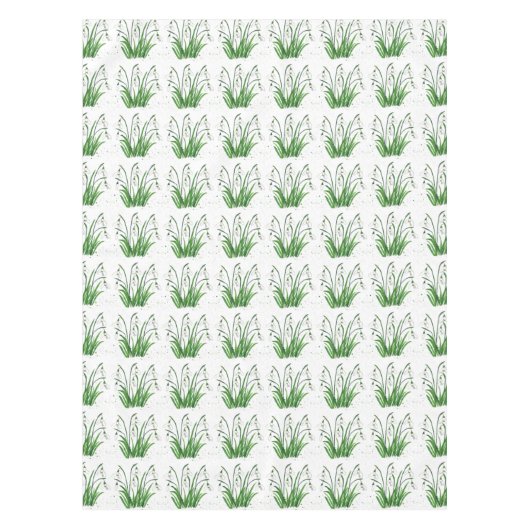 雪だるま春フローラ水の色ホワイトイースター テーブルクロス (正面)