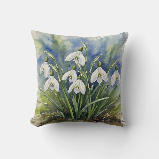 雪だるま春花枕 クッション (正面)