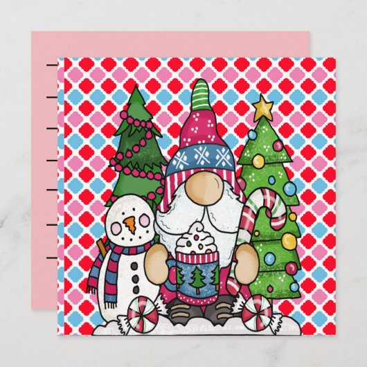 雪だるま格言クリスマスツリー休日と季節カード (正面/裏面)