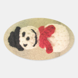 雪だるま楕円シール 楕円形シール