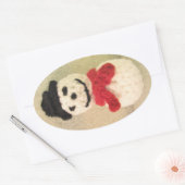 雪だるま楕円シール 楕円形シール (封筒)