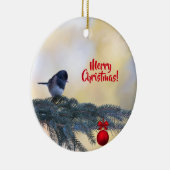 雪だるま模様のメリークリスマスツリー セラミックオーナメント (右)