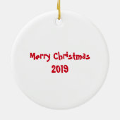 雪だるま模様のメリークリスマスツリー セラミックオーナメント (裏面)