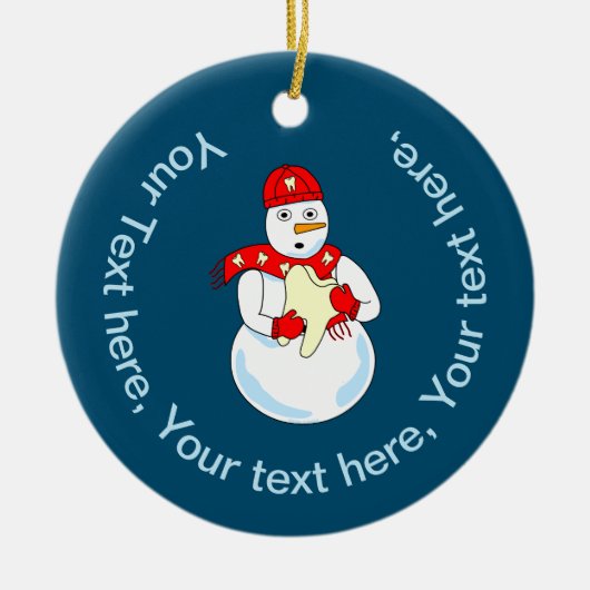 雪だるま歯 セラミックオーナメント (正面)