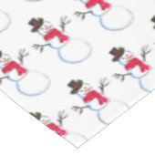 雪だるま水彩フェスティバルクリスマスかわいい冬 テーブルクロス (アングル)