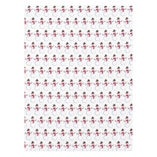 雪だるま水彩フェスティバルクリスマスかわいい冬 テーブルクロス (正面)