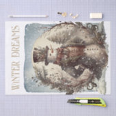 雪だるま水彩冬のクリスマス 薄葉紙 (クラフト)