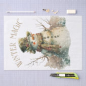 雪だるま水彩冬のクリスマス 薄葉紙 (クラフト)