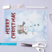 雪だるま水彩冬のクリスマス 薄葉紙 (クラフト)