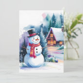 雪だるま水彩 シーズンカード (スタンド正面)