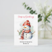 雪だるま水彩 シーズンポストカード (スタンド正面)