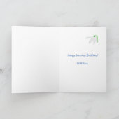 雪だるま水玉模様1月誕生日カード カード (内部)