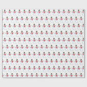 雪だるま水色ヴィンテージレトロクリスマスパターン ラッピングペーパー (フラット)