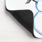 雪だるま水色絵を描ヴィンテージ冬 マウスパッド (コーナー)