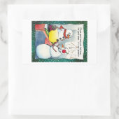 雪だるま点検ステッカー 長方形シール (バッグ)