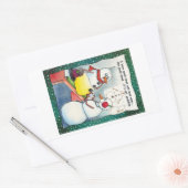 雪だるま点検ステッカー 長方形シール (封筒)