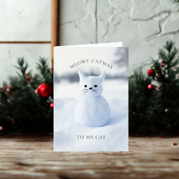 雪だるま猫の鳴き声クリスマスカード シーズンカード