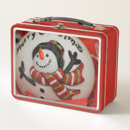 雪だるま球 メタルランチボックス