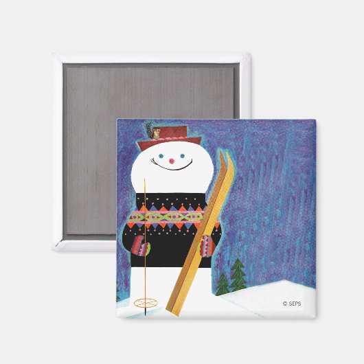 雪だるま用スキー マグネット (正面/裏面)