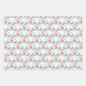 雪だるま着用サンタハットとスカーフ ラッピングペーパーシート (正面3)