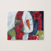 雪だるま着用スカーフ ジグソーパズル (横)