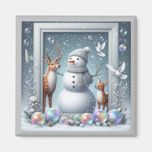 雪だるま磁石 マグネット (正面)