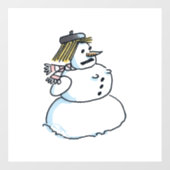 雪だるま窓が引っ掛かる ウィンドウサイン (シート)