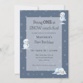 雪だるま第1誕生日招待状 招待状 (正面)