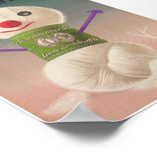 雪だるま糸のヴィンテージお洒落串 ポスター (角)